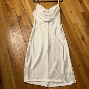 Revelry Skye Satin White Midi Dress